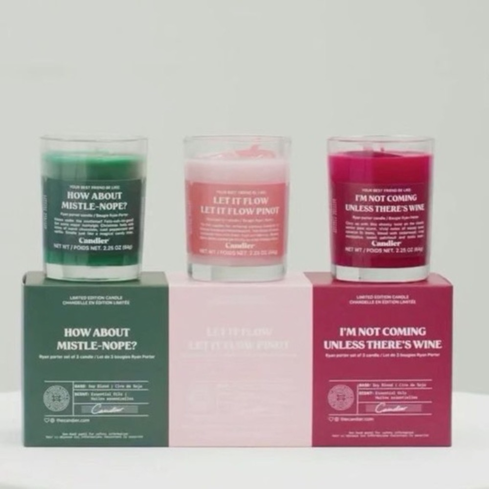 NWT Ryan Porter Set Of 3 Votive Candles